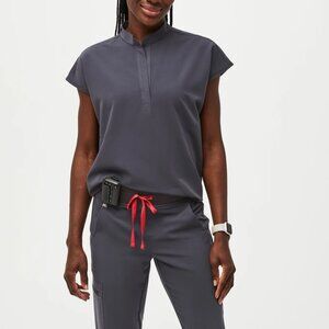 Womens Figs Scrubs - Charcoal (High Waisted Jogger Set)